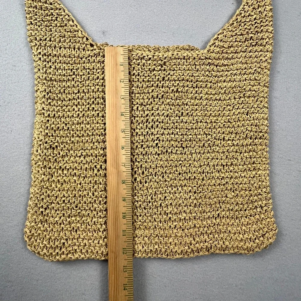 Beach‎ Tote Straw Knit Shoulder Bag Womens Tan Woven Boho Summer Vacation Travel